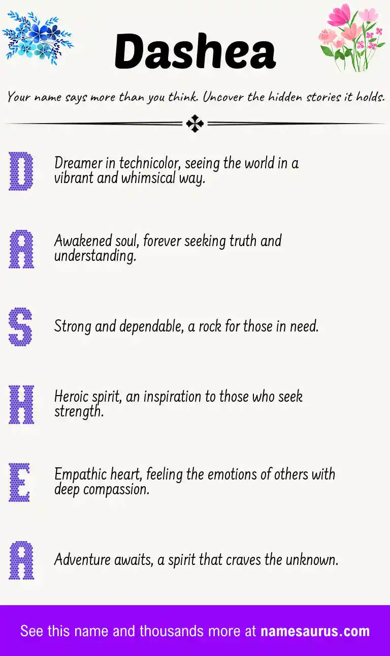 Acrostic poem about Dashea.