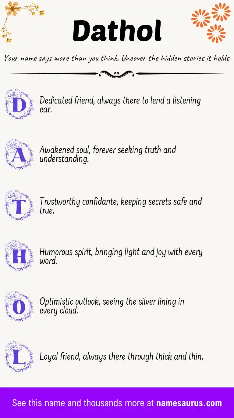 Acrostic poem about Dathol.