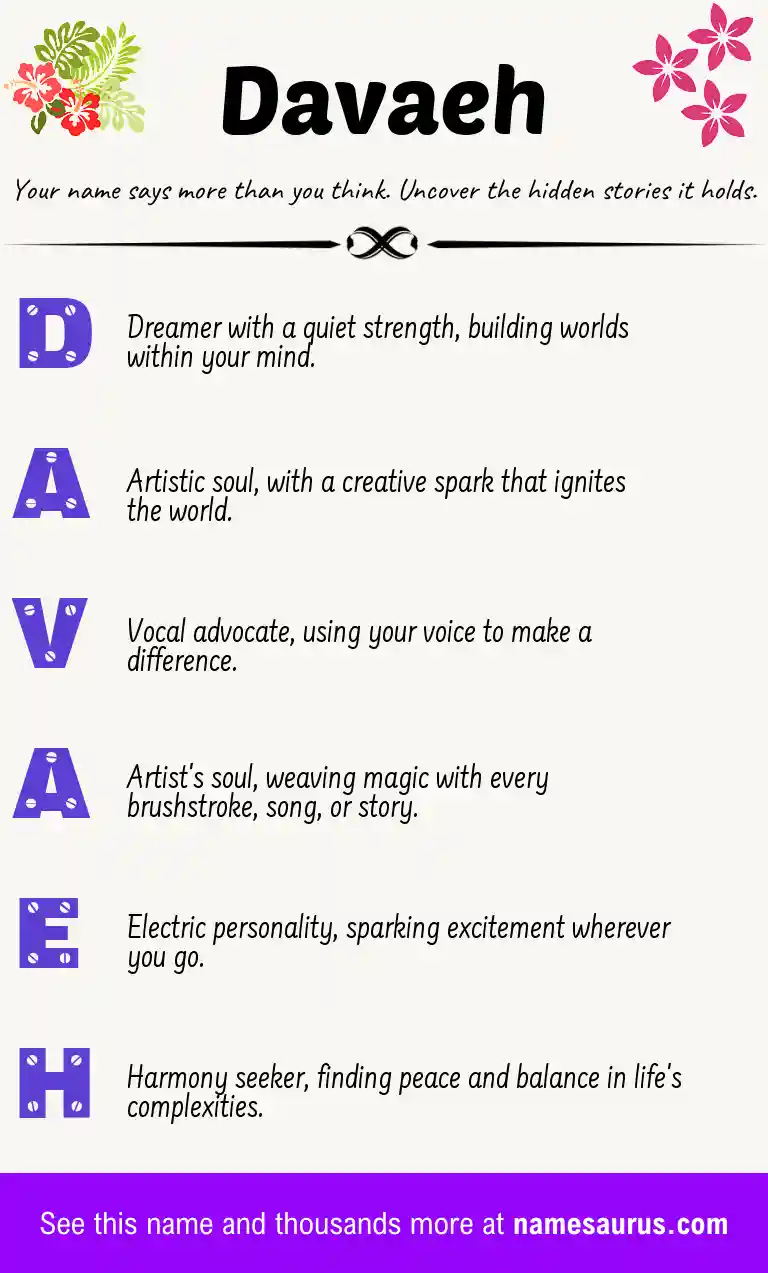 Acrostic poem about Davaeh.