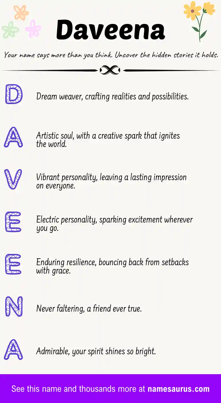 Acrostic poem about Daveena.