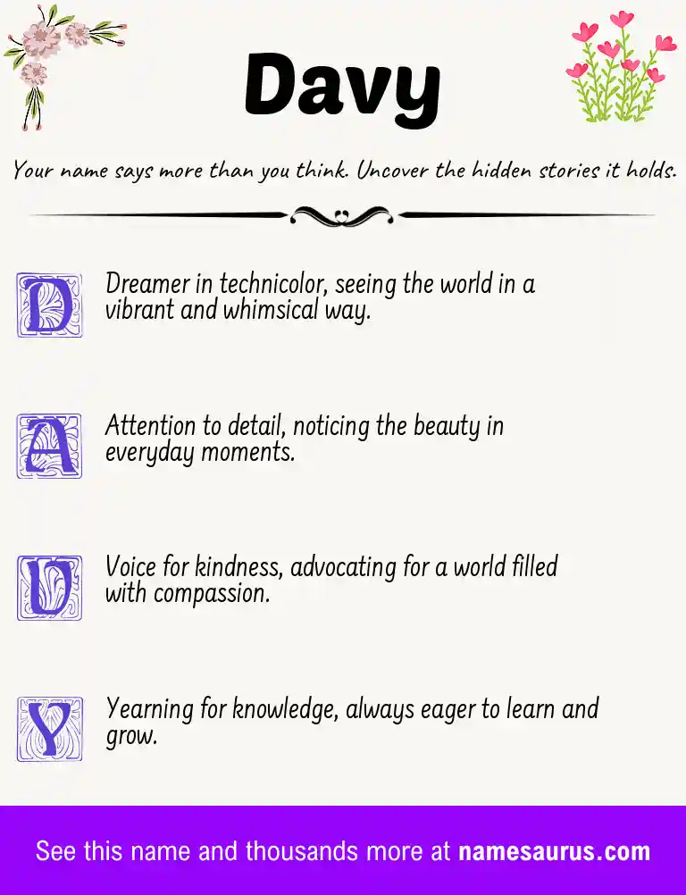 Acrostic poem about Davy.