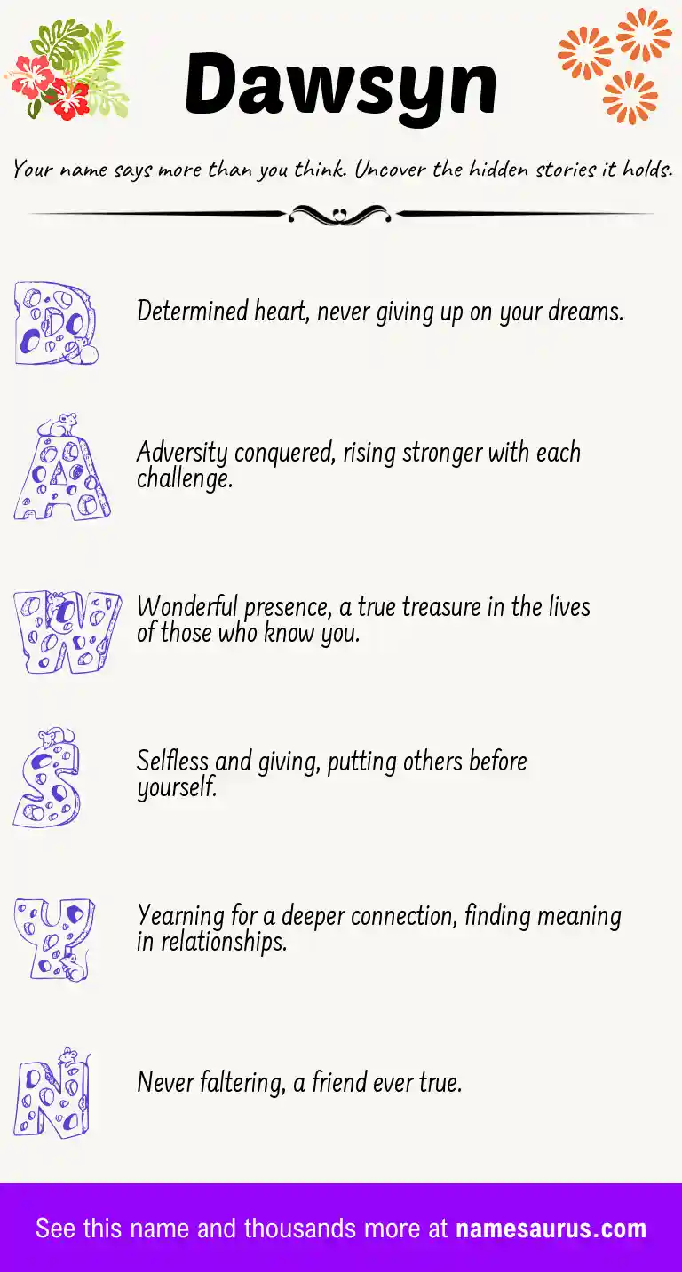 Acrostic poem about Dawsyn.