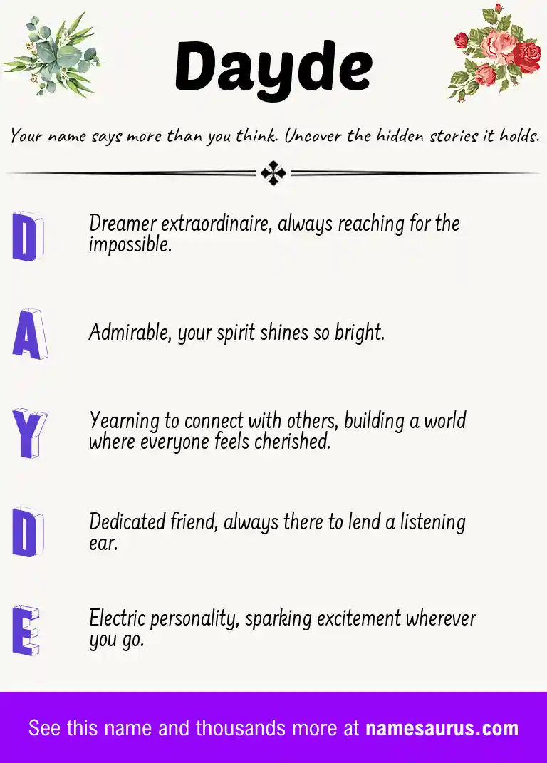 Acrostic poem about Dayde.