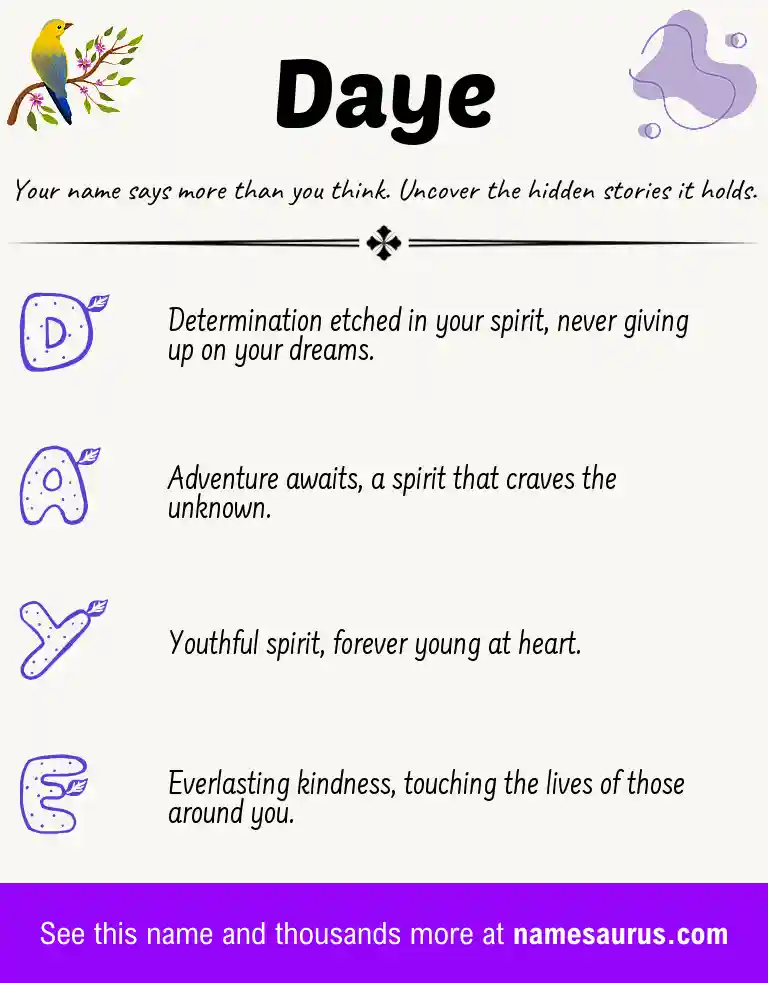 Acrostic poem about Daye.