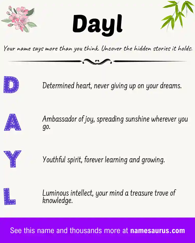Acrostic poem about Dayl.