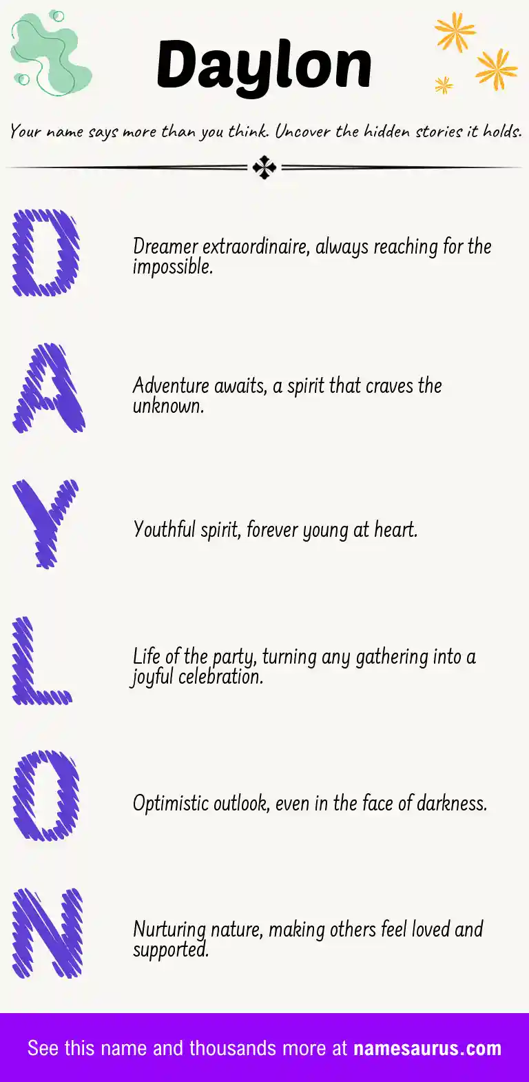 Acrostic poem about Daylon.