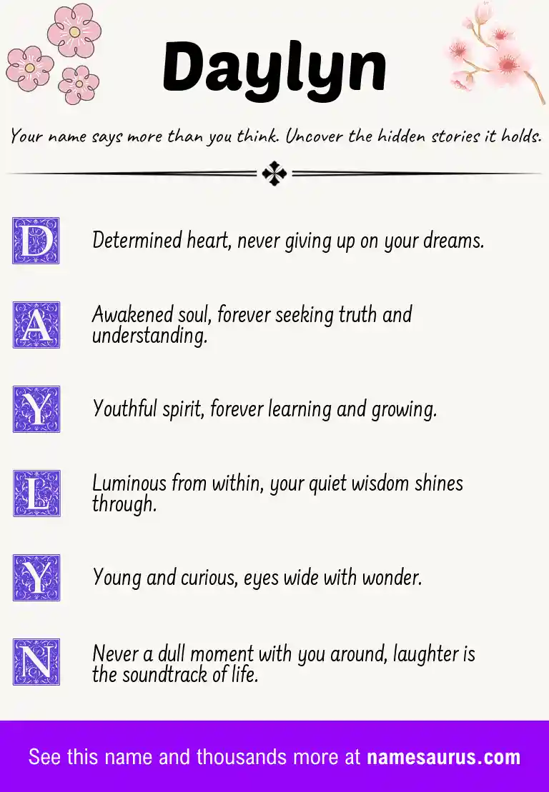 Acrostic poem about Daylyn.