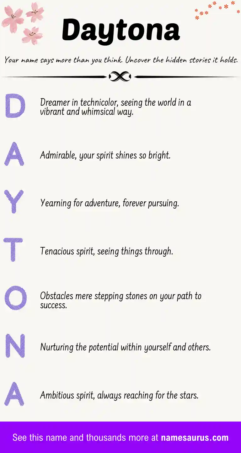 Acrostic poem about Daytona.