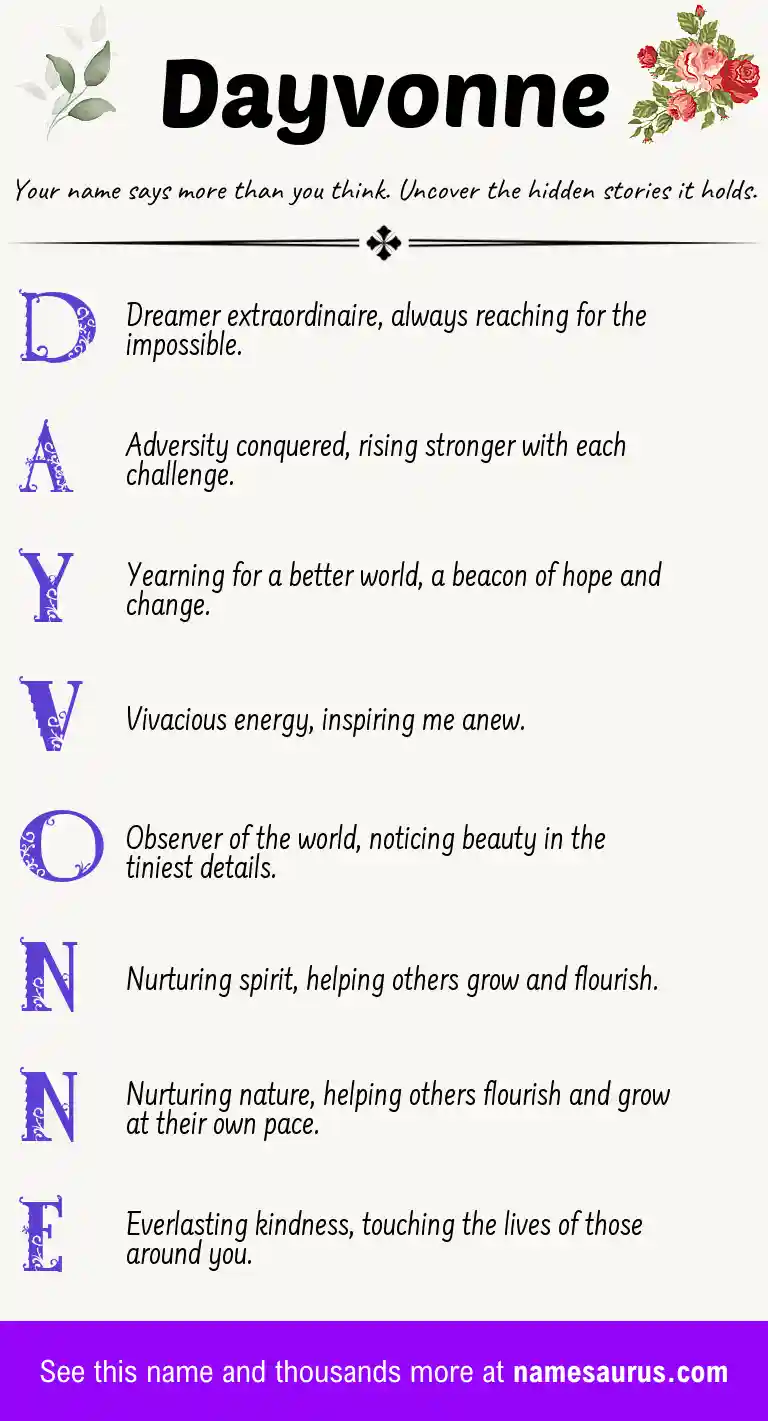 Acrostic poem about Dayvonne.