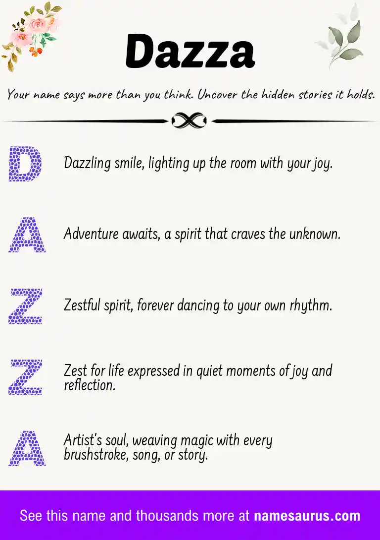 Acrostic poem about Dazza.