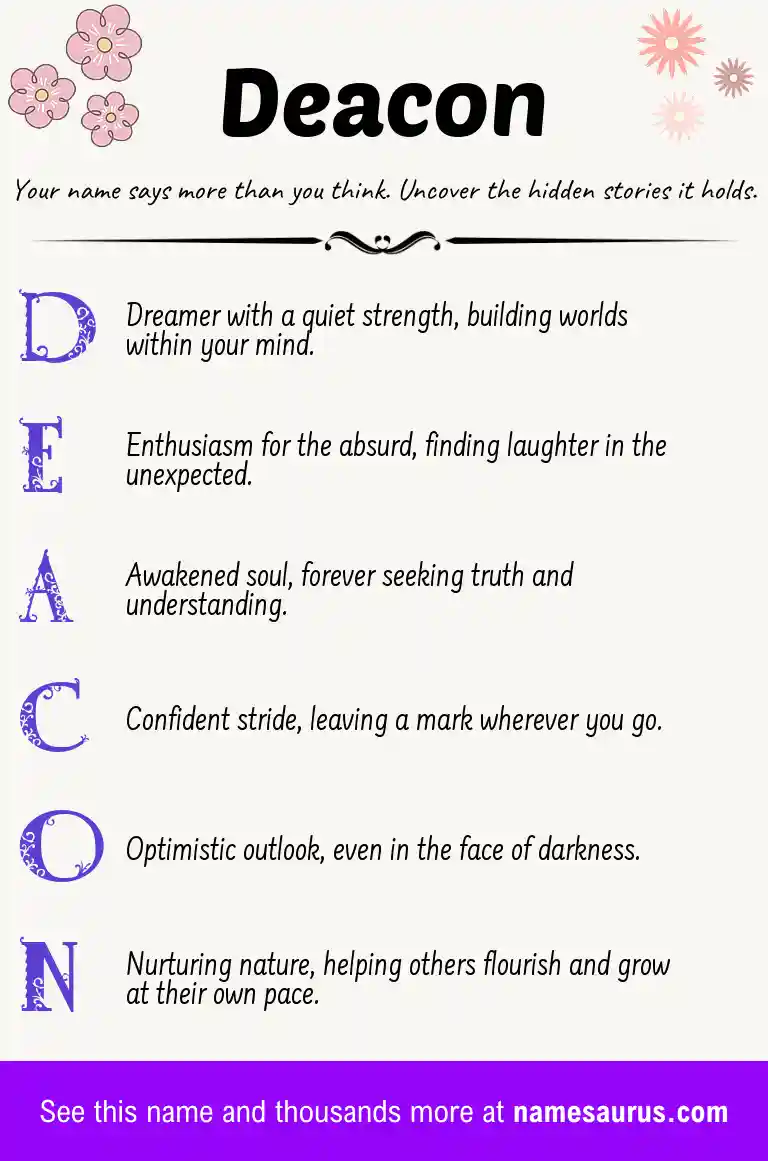 Acrostic poem about Deacon.