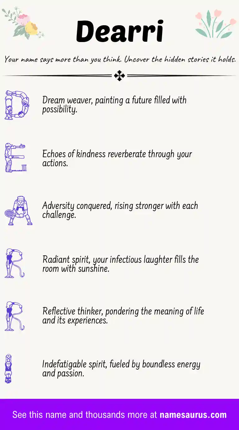 Acrostic poem about Dearri.