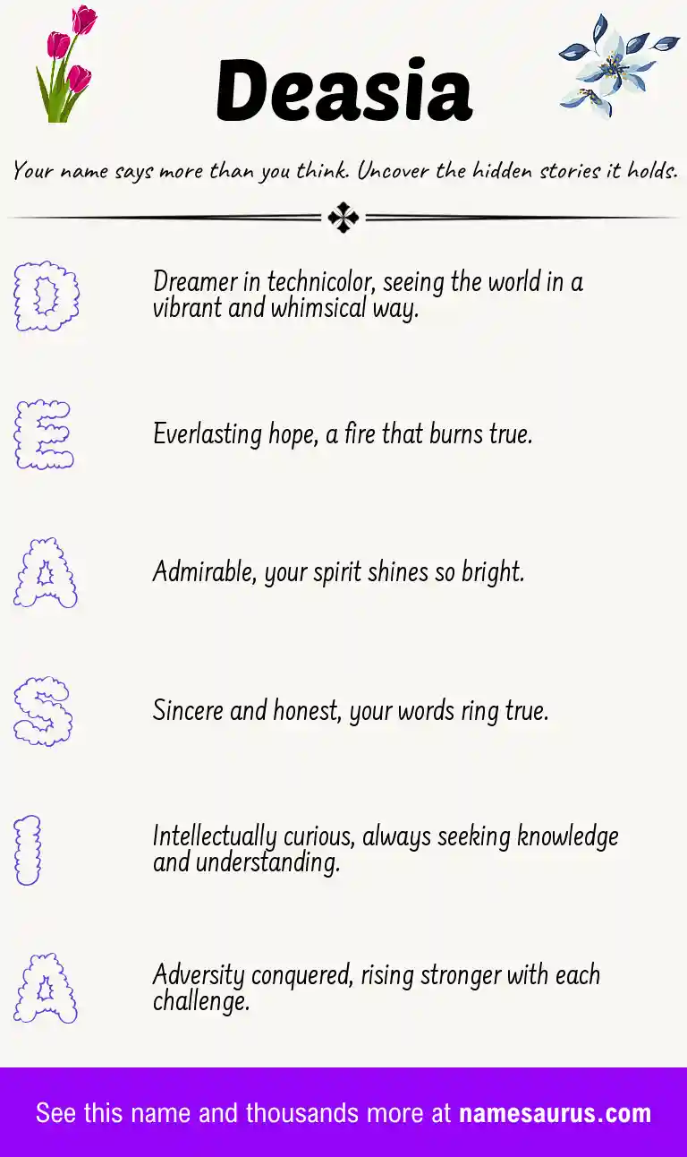 Acrostic poem about Deasia.