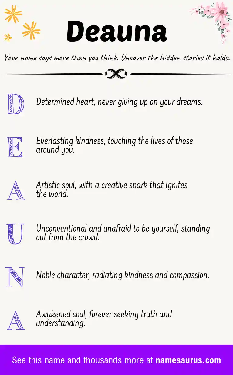 Acrostic poem about Deauna.