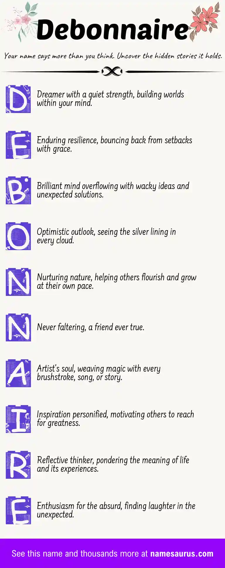 Acrostic poem about Debonnaire.
