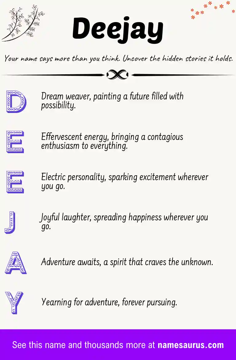 Acrostic poem about Deejay.