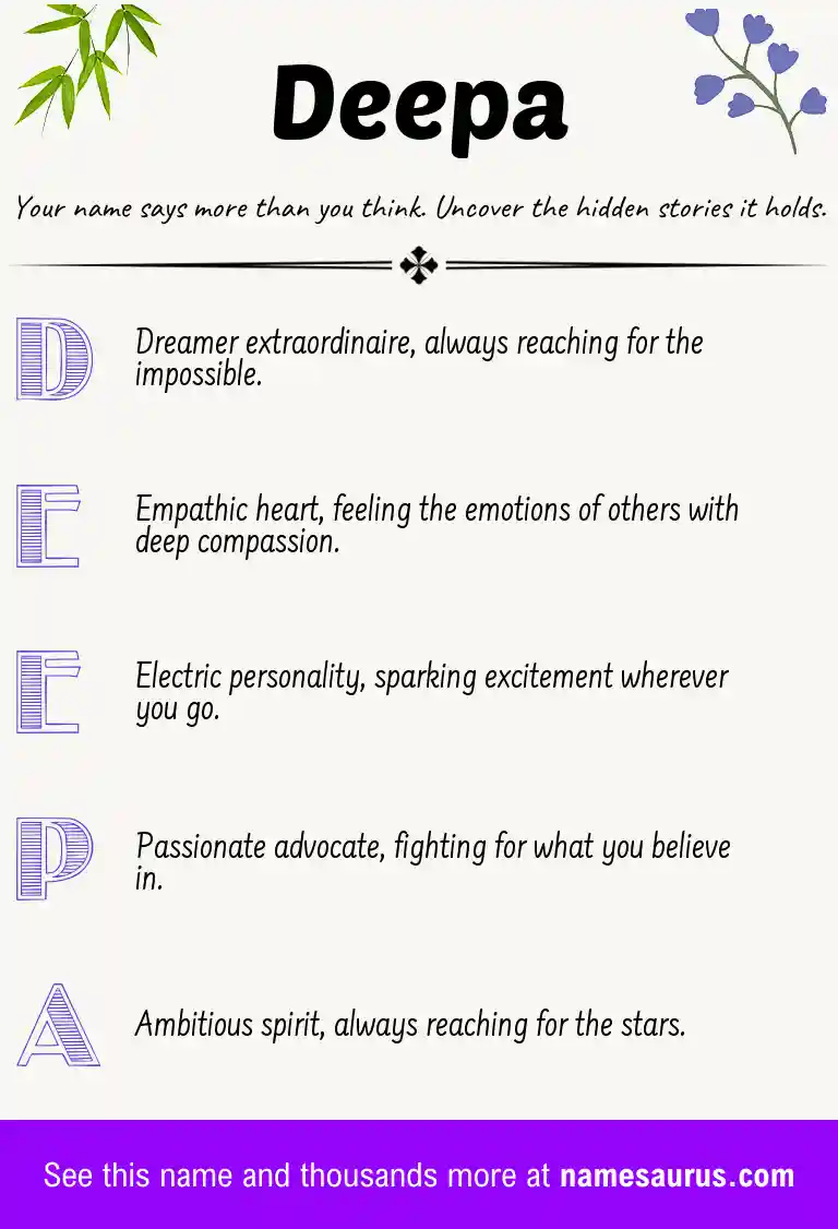 Acrostic poem about Deepa.