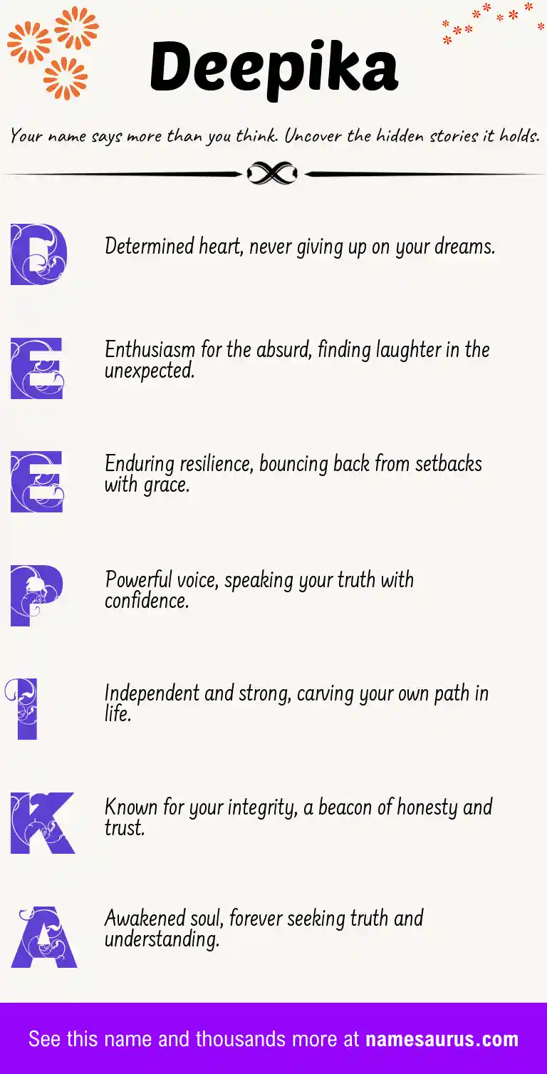 Acrostic poem about Deepika.