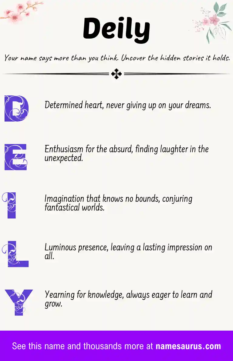 Acrostic poem about Deily.