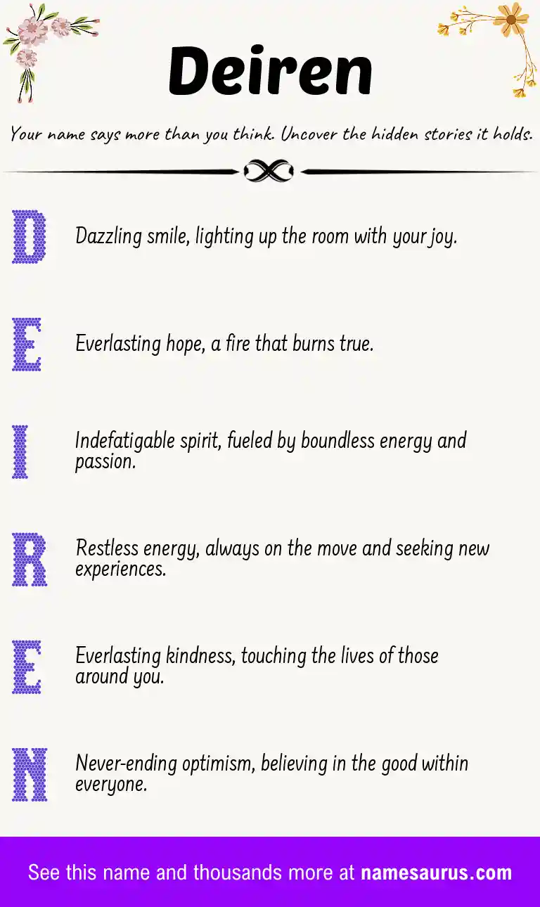 Acrostic poem about Deiren.