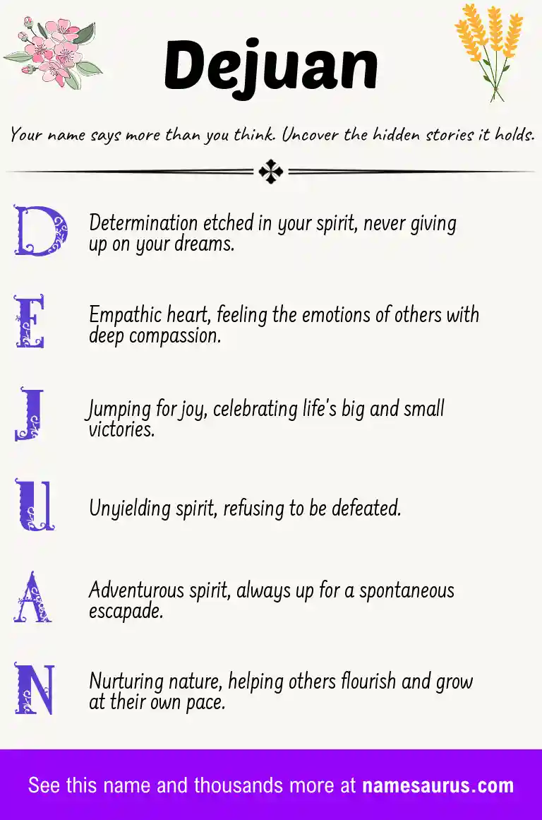 Acrostic poem about Dejuan.