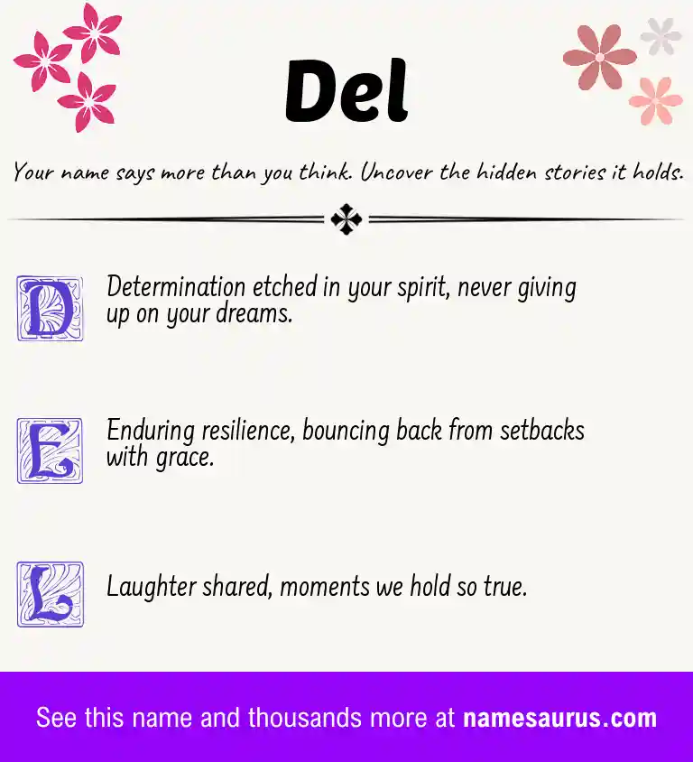 Acrostic poem about Del.