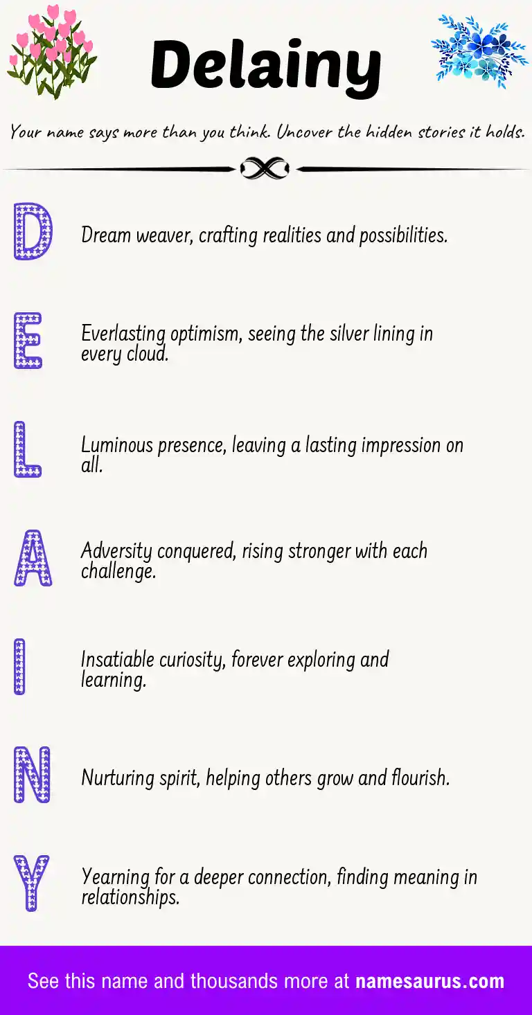 Acrostic poem about Delainy.