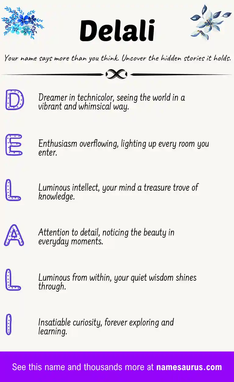 Acrostic poem about Delali.