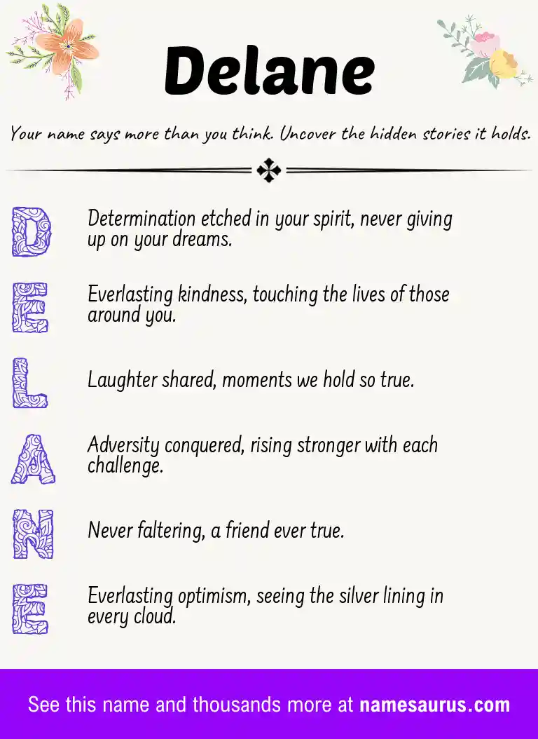 Acrostic poem about Delane.