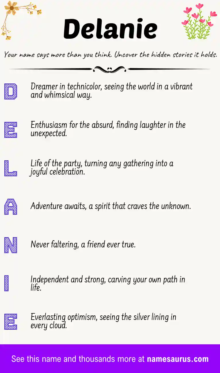 Acrostic poem about Delanie.