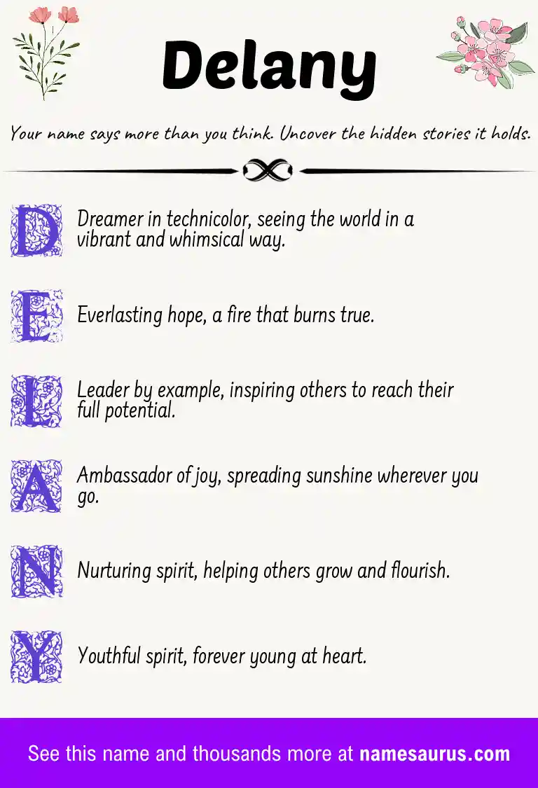 Acrostic poem about Delany.