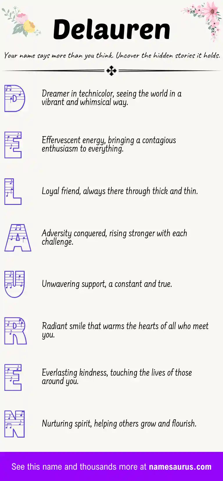 Acrostic poem about Delauren.