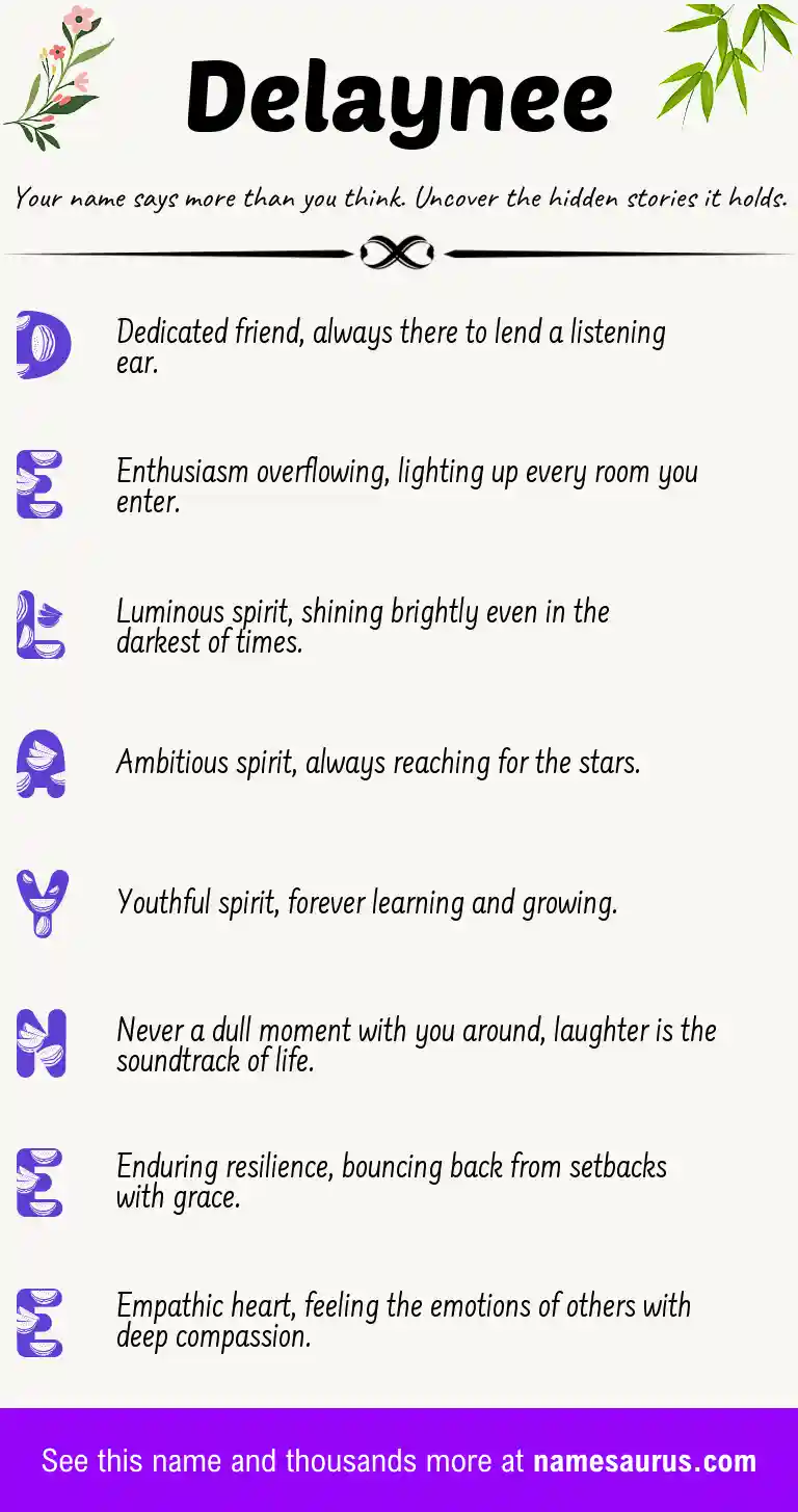 Acrostic poem about Delaynee.