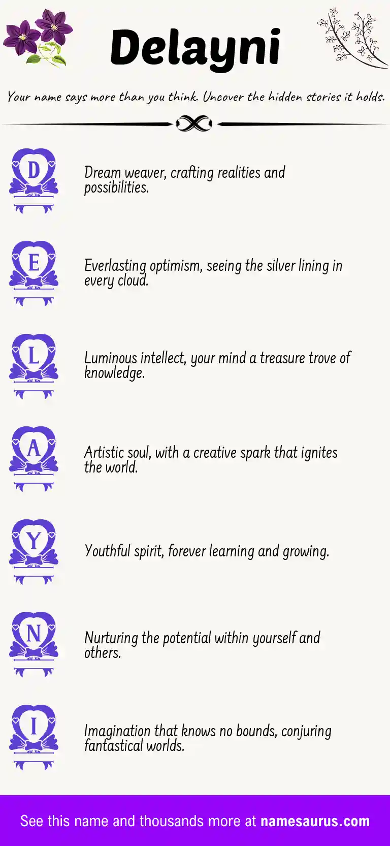 Acrostic poem about Delayni.