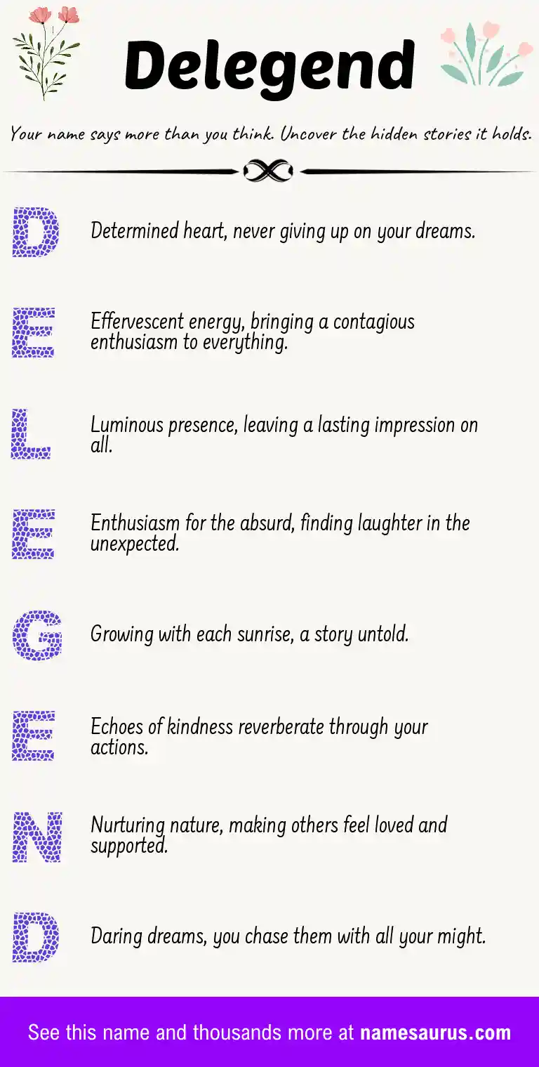 Acrostic poem about Delegend.