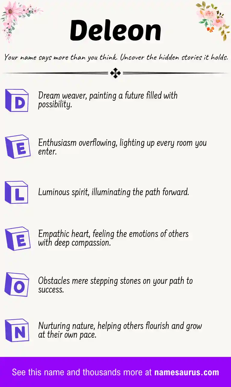 Acrostic poem about Deleon.