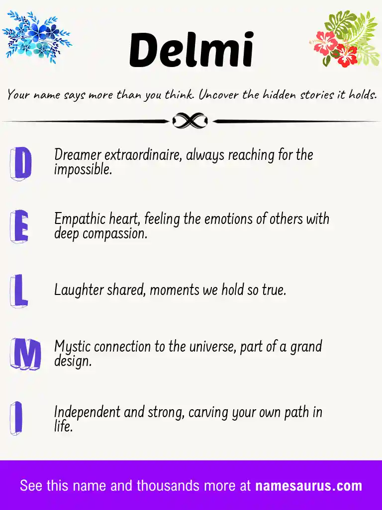 Acrostic poem about Delmi.