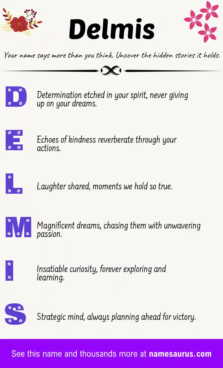 Acrostic poem about Delmis.