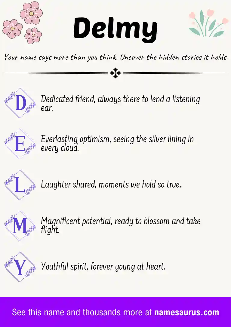 Acrostic poem about Delmy.