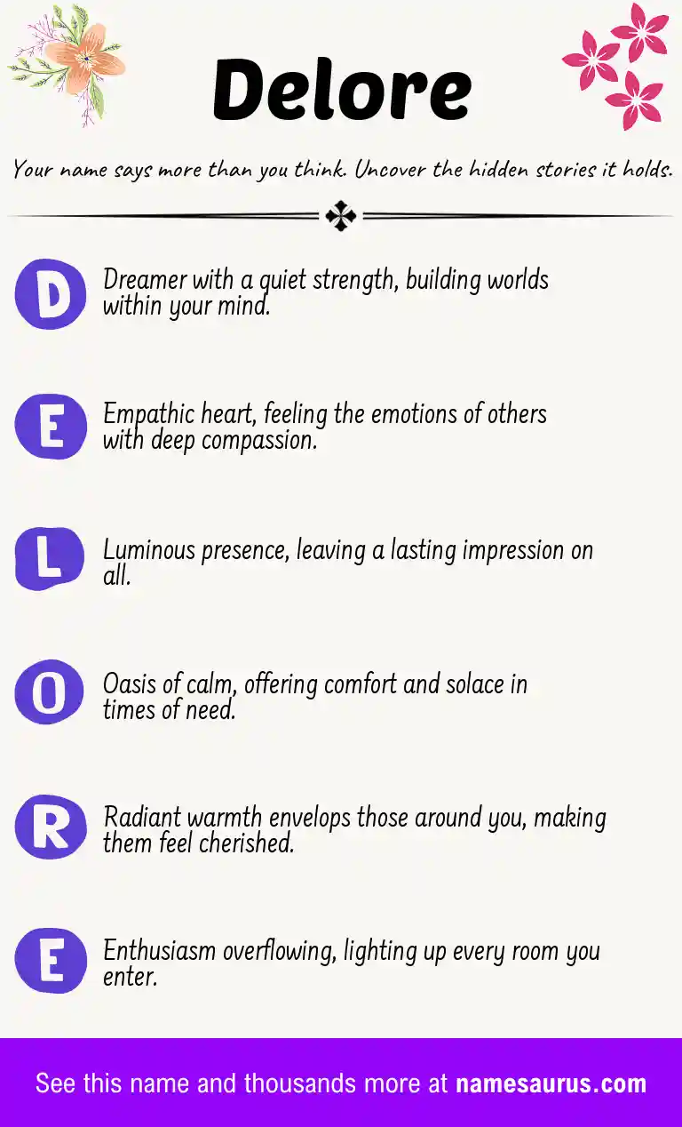 Acrostic poem about Delore.