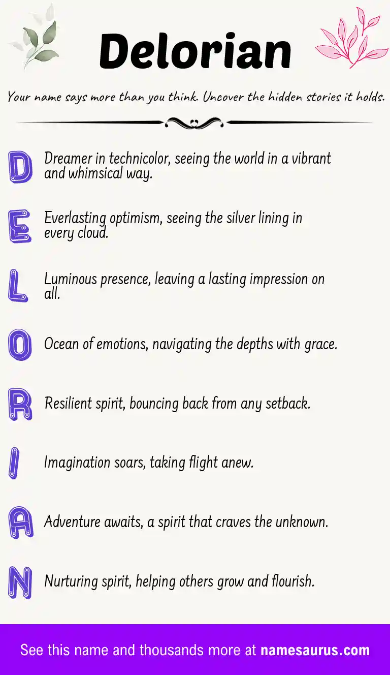 Acrostic poem about Delorian.