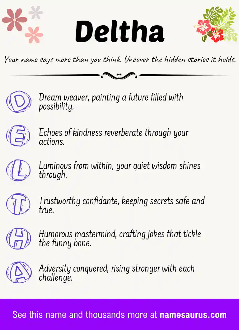 Acrostic poem about Deltha.