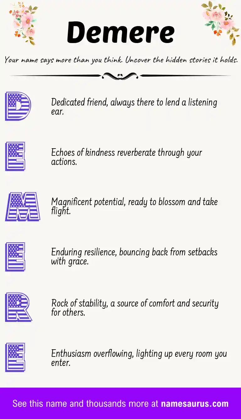 Acrostic poem about Demere.