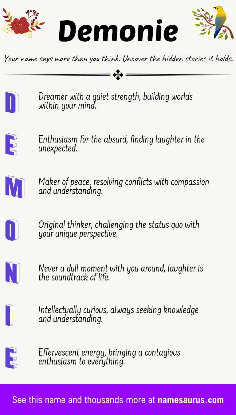 Acrostic poem about Demonie.