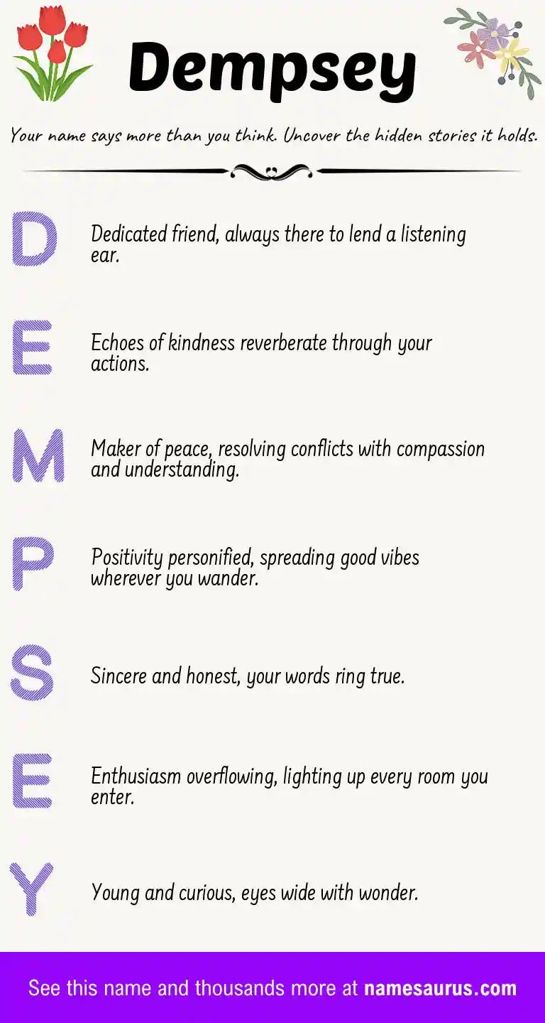 Acrostic poem about Dempsey.