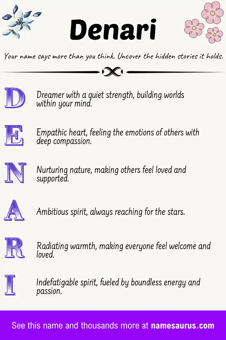 Acrostic poem about Denari.