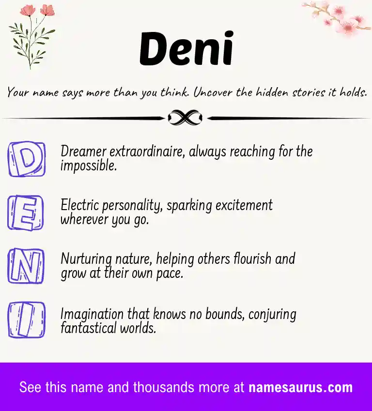 Acrostic poem about Deni.