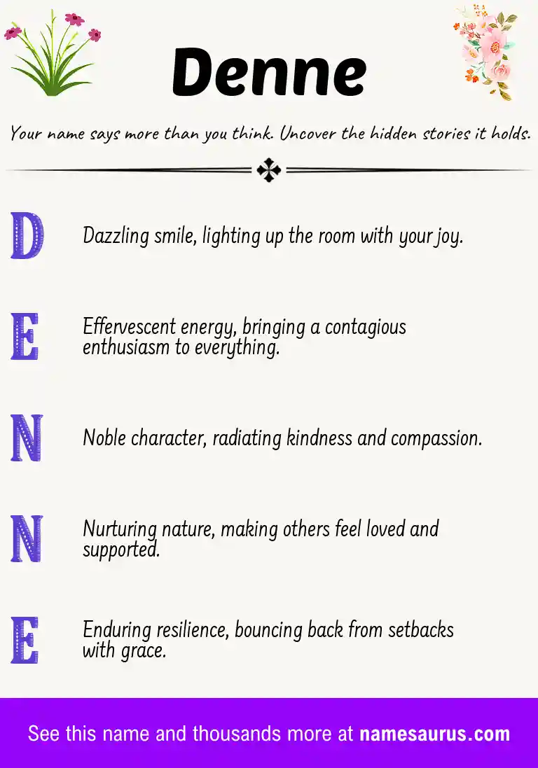 Acrostic poem about Denne.