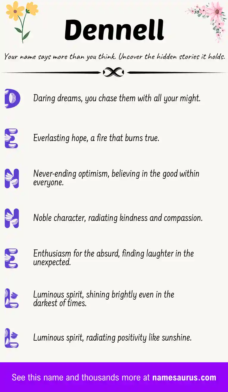 Acrostic poem about Dennell.