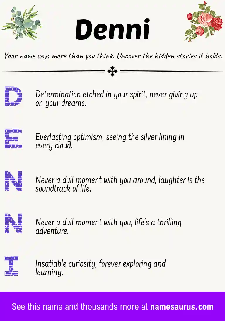 Acrostic poem about Denni.